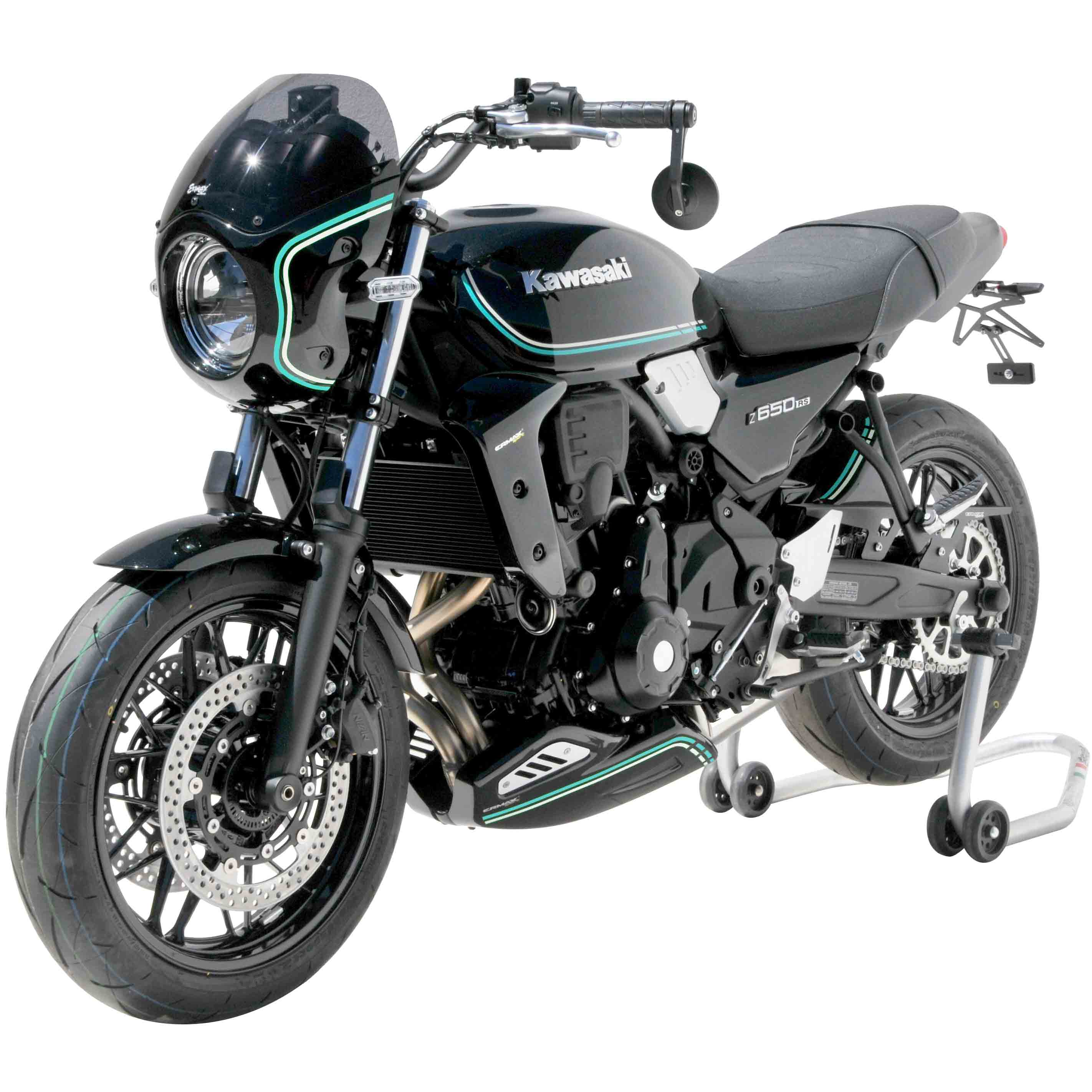 Ermax Radiator Cheeks | Black Ebony [H8] | Kawasaki Z650 RS 2022>2024 -  Shop name