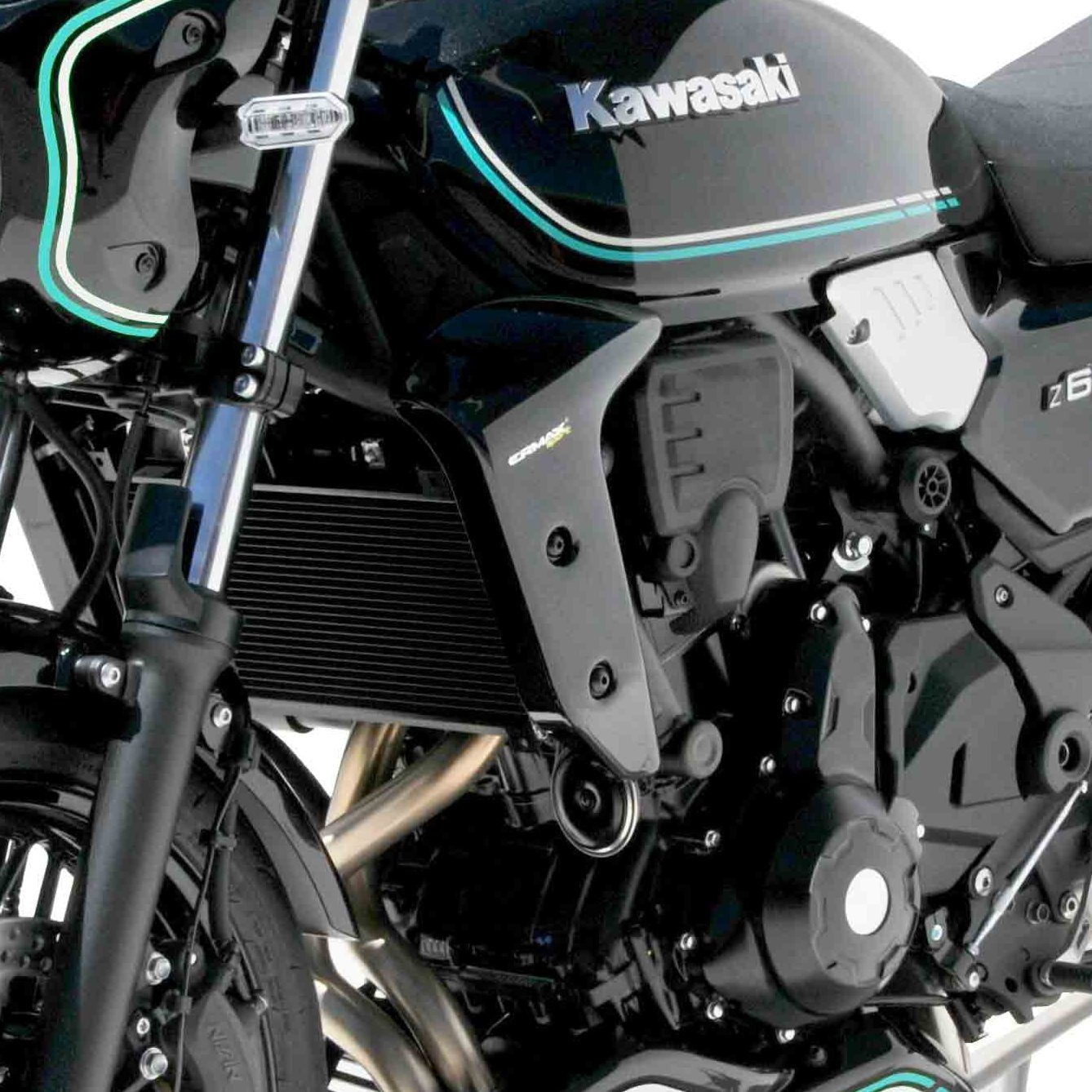Ermax Radiator Cheeks | Black Ebony [H8] | Kawasaki Z650 RS 2022>2024 -  Shop name