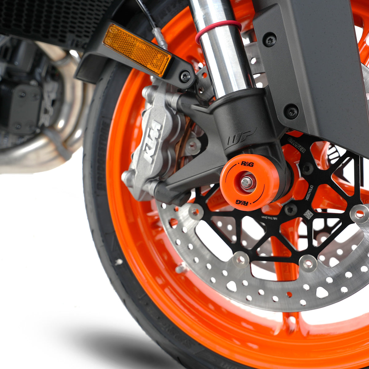 R&G Fork Protectors | Black | KTM 990 RC R ‘26-, 790 Duke '18-, 990 Duke 2024 /950 Superduke, SuperMoto '20-, 890 Duke R '20- '24 & CFMoto 800NK '23- -   Pyramid Motorcycle Accessories