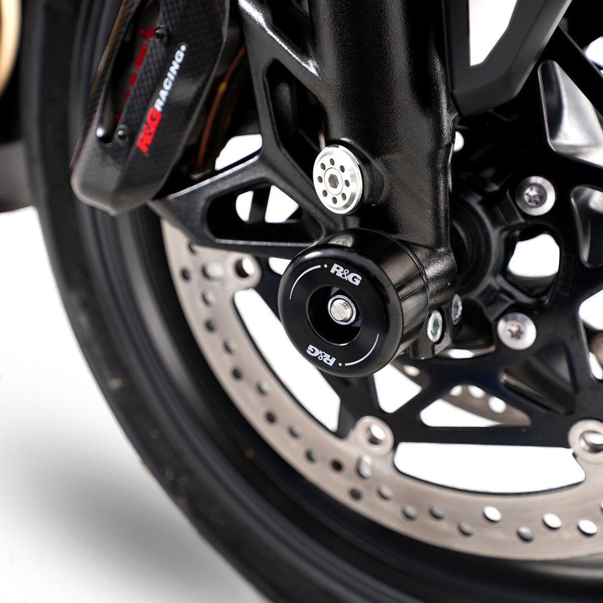R&G Fork Protectors | Black | Triumph Street Triple 660 S '17-'22, Daytona 675 '13-,Daytona 660 '24-, Street Triple RX '15-, Street Triple R/RS 765 '17- and 6 others
