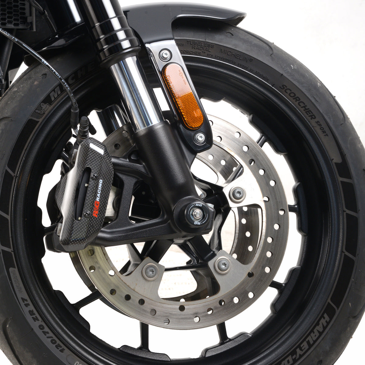 R&G Fork Protectors | Black | Harley-Davidson LiveWire '19- & LiveWire ONE '21- -   Pyramid Motorcycle Accessories