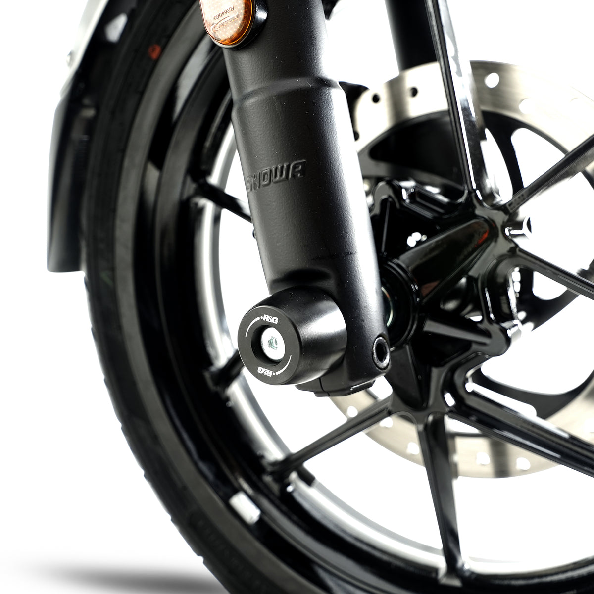 R&G APEX Fork Protectors | Black | Royal Enfield Himalayan 450 '24-/Guerrilla 450 '24- -   Pyramid Motorcycle Accessories
