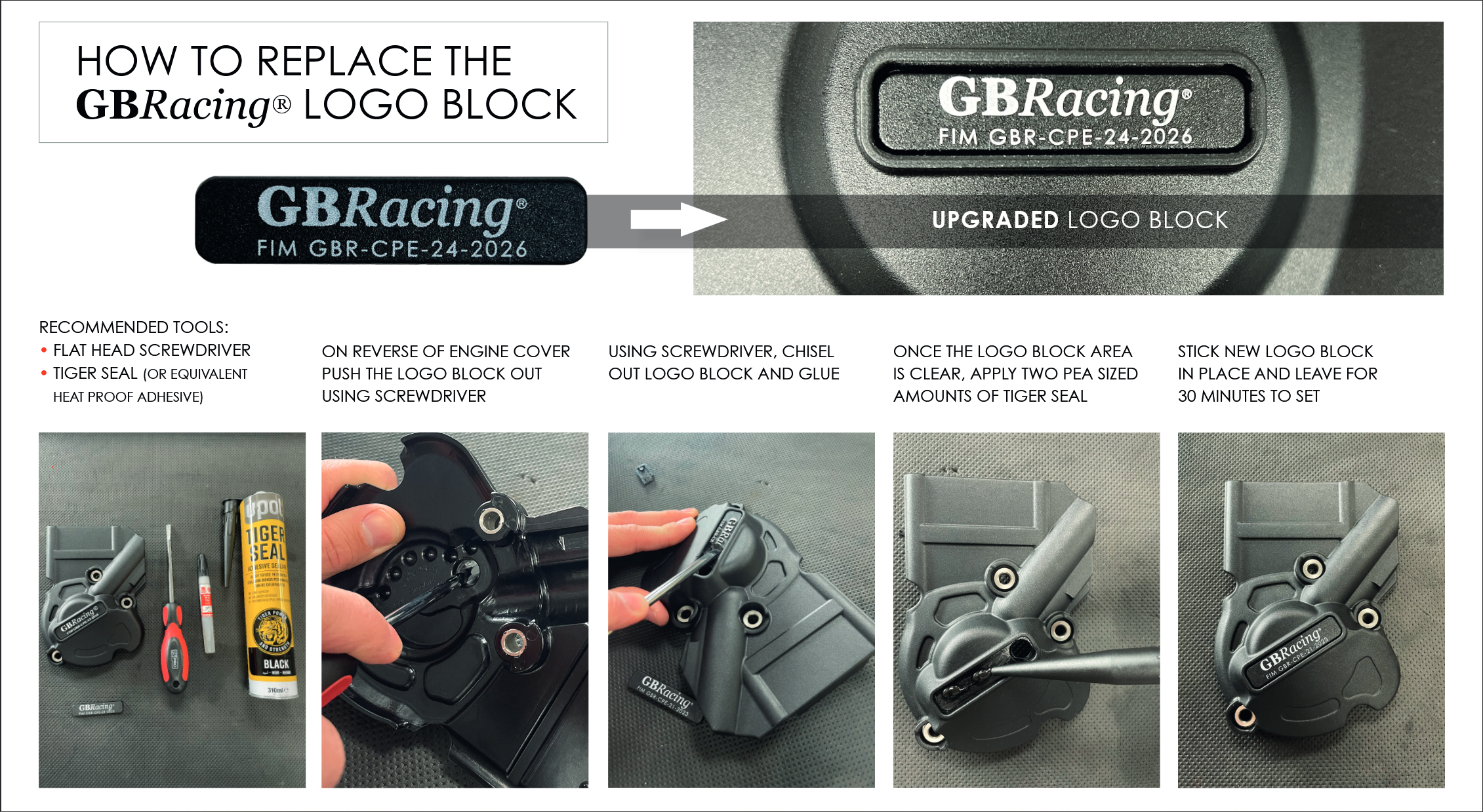 GBRacing Engine Cover - Upgraded Logo Block 2026 - 3 Pack -  Shop name