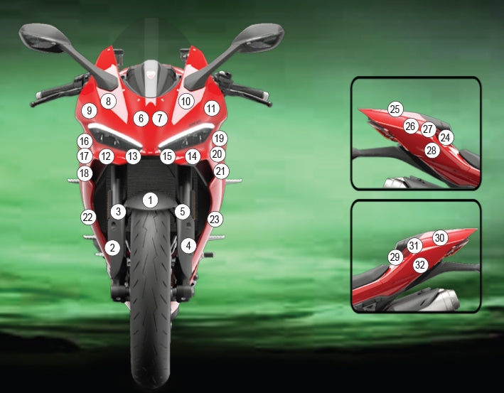 Eazi-Grip Stone Chip Protection Kit | Clear - Gloss | Ducati Panigale V2 2025>Current -   Pyramid Motorcycle Accessories