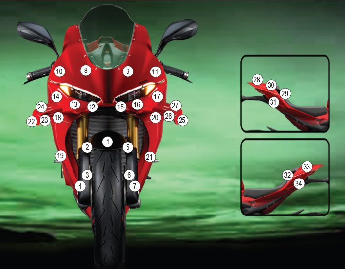 Eazi-Grip Stone Chip Protection Kit | Clear - Gloss | Ducati Panigale V4 2025>Current -   Pyramid Motorcycle Accessories