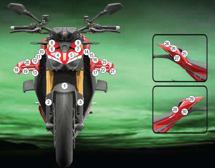 Eazi-Grip Stone Chip Protection Kit | Clear - Matte | Ducati Streetfighter V4 2025>Current -   Pyramid Motorcycle Accessories