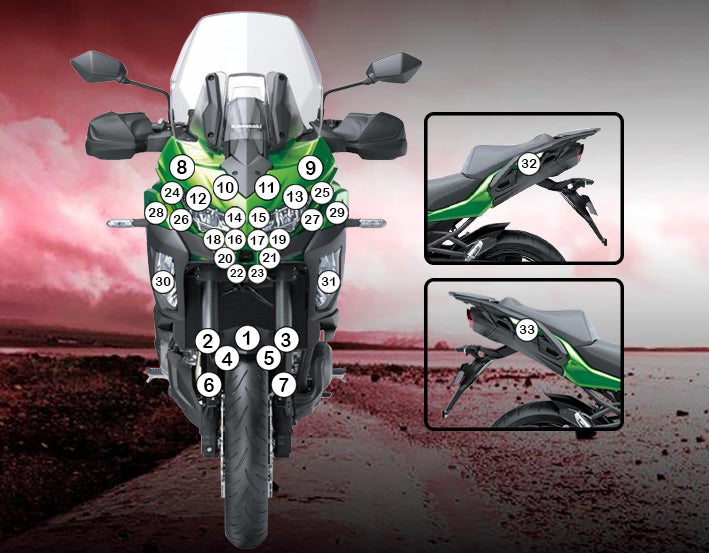 Eazi-Grip Stone Chip Protection Kit | Clear - Gloss | Kawasaki Versys 1100/S/SE 2025>Current