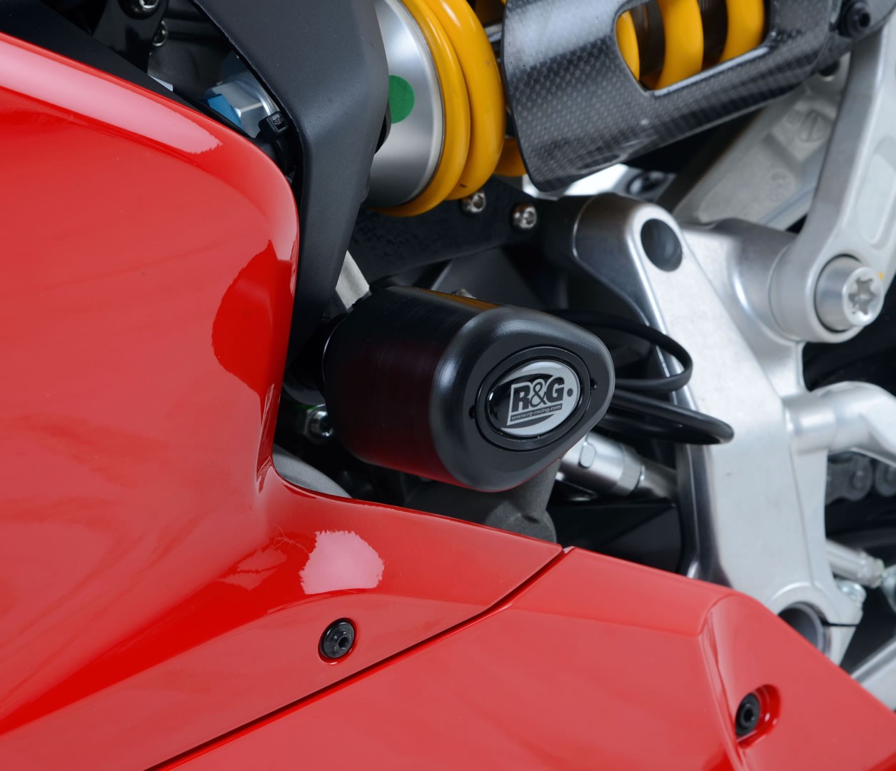 R&G Crash Protectors | White | Ducati 1299 Panigale 2015>2019 & Ducati 959 Panigale 2016>2019 & Ducati 899 Panigale 2013>2015 & Ducati Panigale V2 2020>2024 & Ducati 1199 Panigale 2012>2015