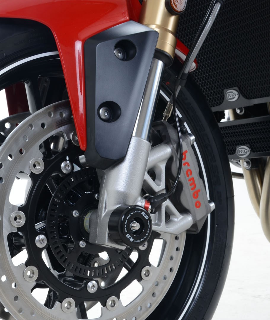 R&G Fork Protectors | Black | Triumph Speed Triple S '11-, Speed Triple RS '18-, Speed Triple 1200 RS '21-, Speed Triple 1200RR '22- & Speed Triple 1200RX '25- -   Pyramid Motorcycle Accessories