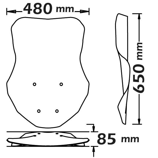 Isotta Classic Screen | Clear | Honda X-Adv 750 2017> -   Pyramid Motorcycle Accessories