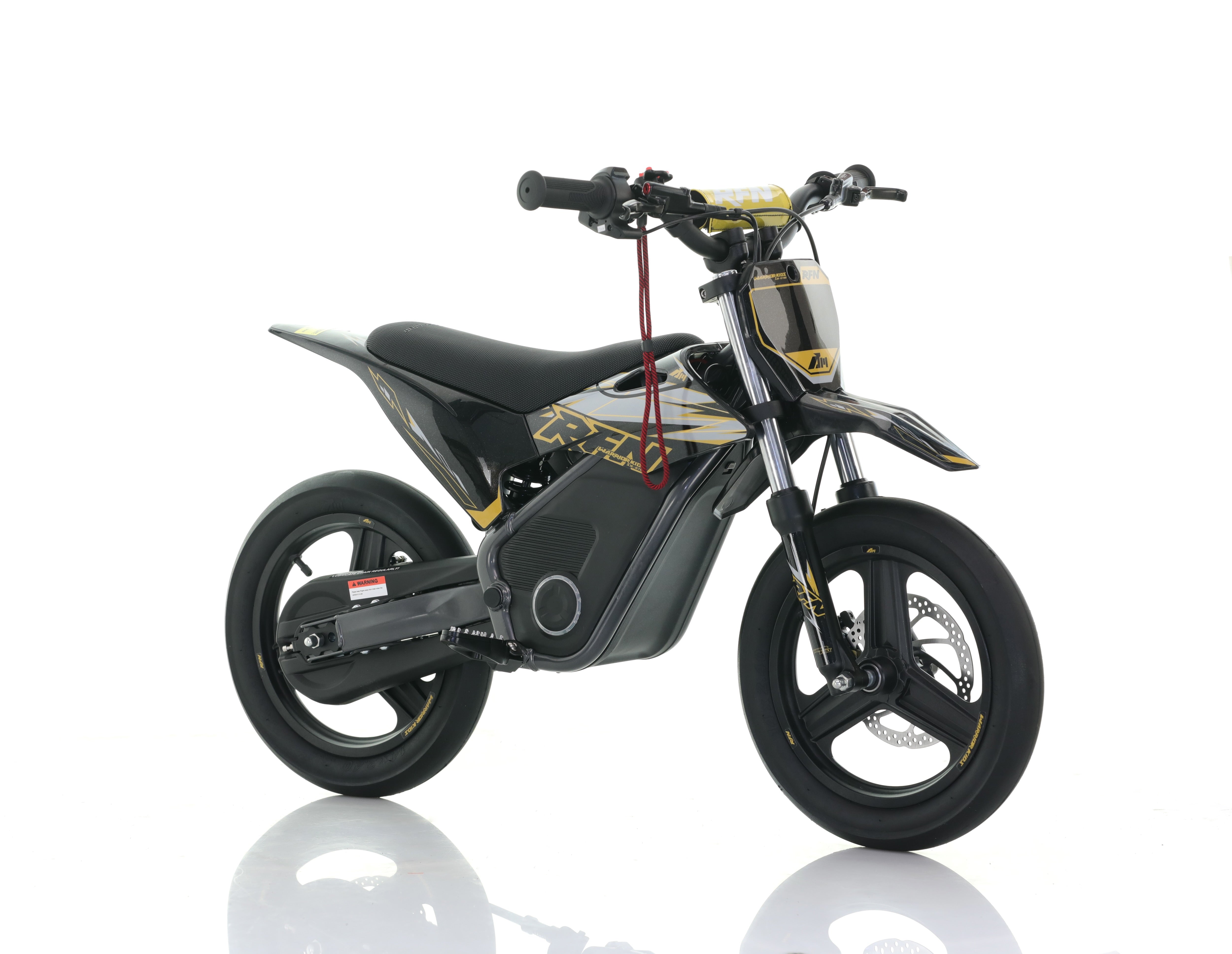RFN Warrior SX-E700 R SM 14-inch Kids Electric Supermoto Bike | Black/Gold