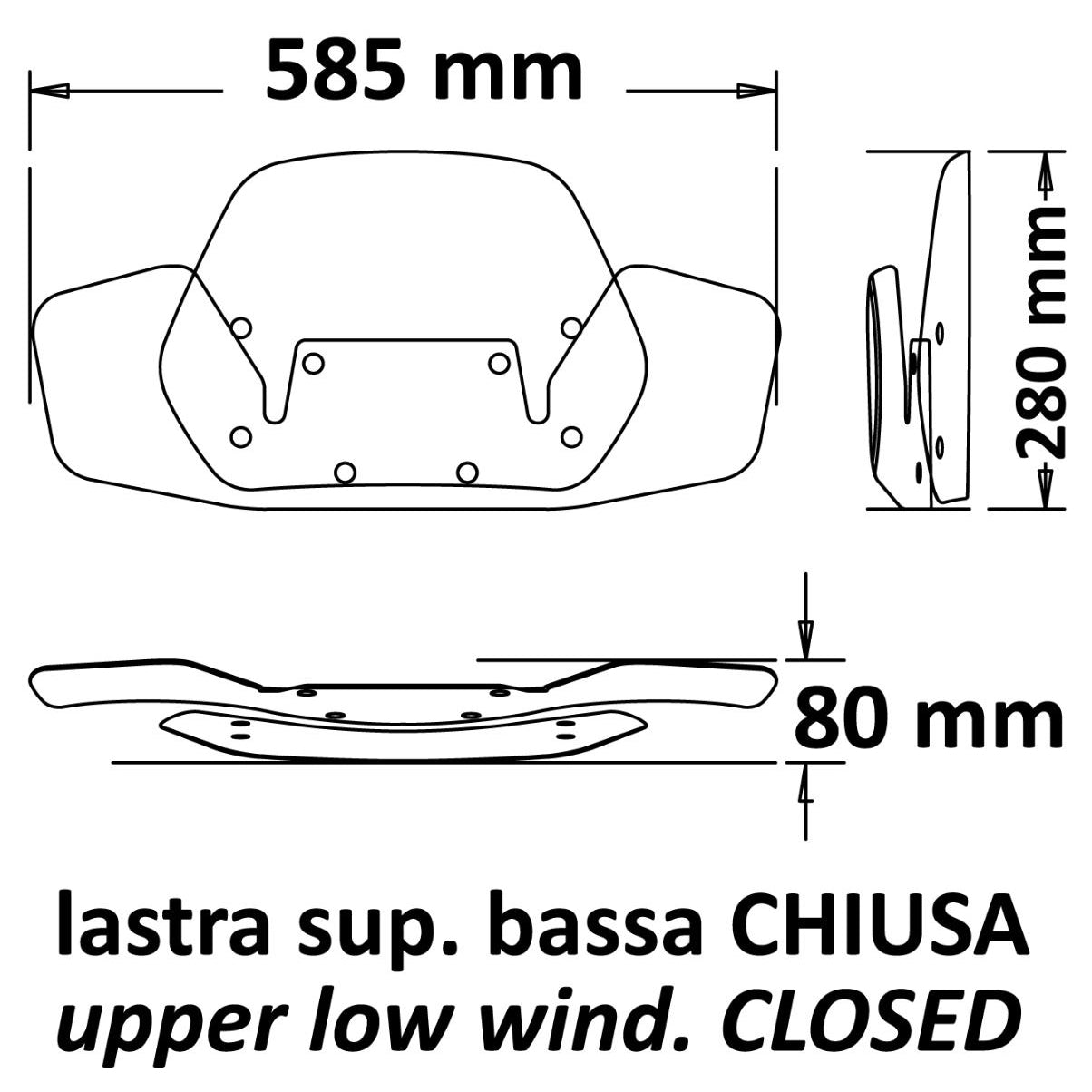 Isotta Height Adjustable Screen | Clear | Can Am Ryker 600/900/Rally>2019 -   Pyramid Motorcycle Accessories