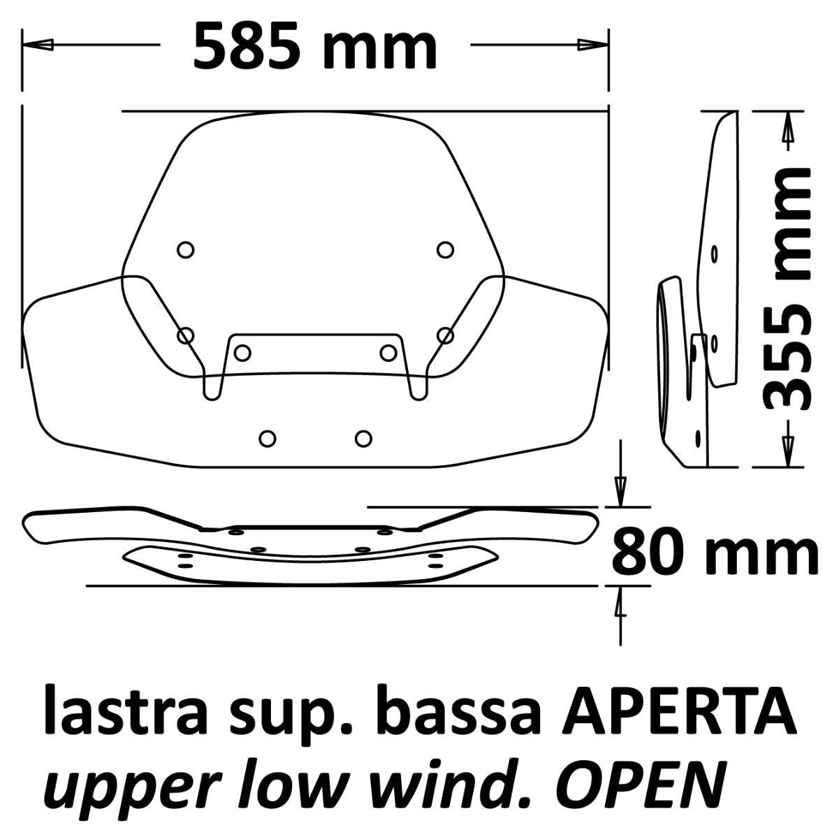 Isotta Height Adjustable Screen | Clear | Can Am Ryker 600/900/Rally>2019 -   Pyramid Motorcycle Accessories