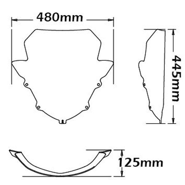 Isotta High Screen | Clear | BMW K 1200 R Sport 2005-07 -   Pyramid Motorcycle Accessories
