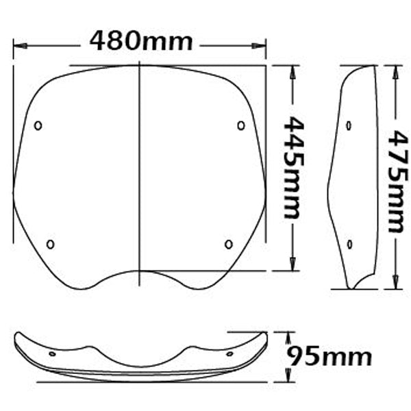 Isotta High Screen | Clear | BMW R 1200 C -   Pyramid Motorcycle Accessories
