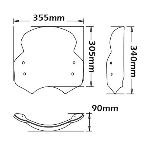 Isotta Medium Screen | Light Smoke | BMW R 1200 R NINE-T 2015 - 2020 -   Pyramid Motorcycle Accessories