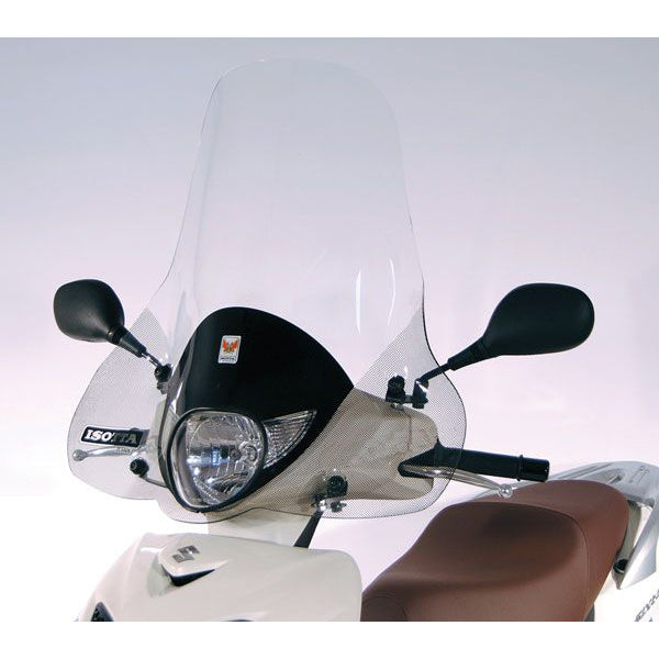 Isotta Medium Screen | Clear | Suzuki Sixteen 125-150 2007-2014 with Anti Solar Refraction Screen Printing -   Pyramid Motorcycle Accessories
