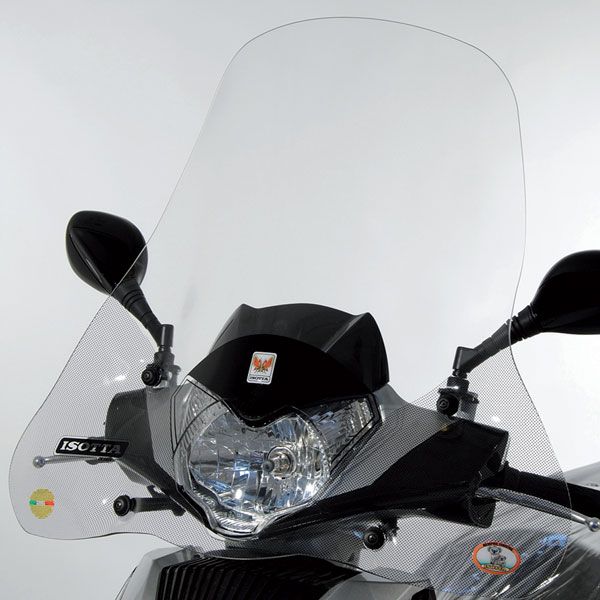 Isotta Medium Screen with Anti-Sun Refraction | Clear | Kymco People 125i - 300i - 200i with Serigraphy Anti-sun Refraction -   Pyramid Motorcycle Accessories