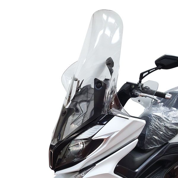 Isotta Screen with Built in Handguards + Anti-Sun Refraction | Clear | Kymco Downtown 350 2015 - 2020 -   Pyramid Motorcycle Accessories
