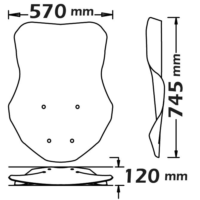 Isotta High Screen | Clear | Honda X-Adv 750 2021> -   Pyramid Motorcycle Accessories