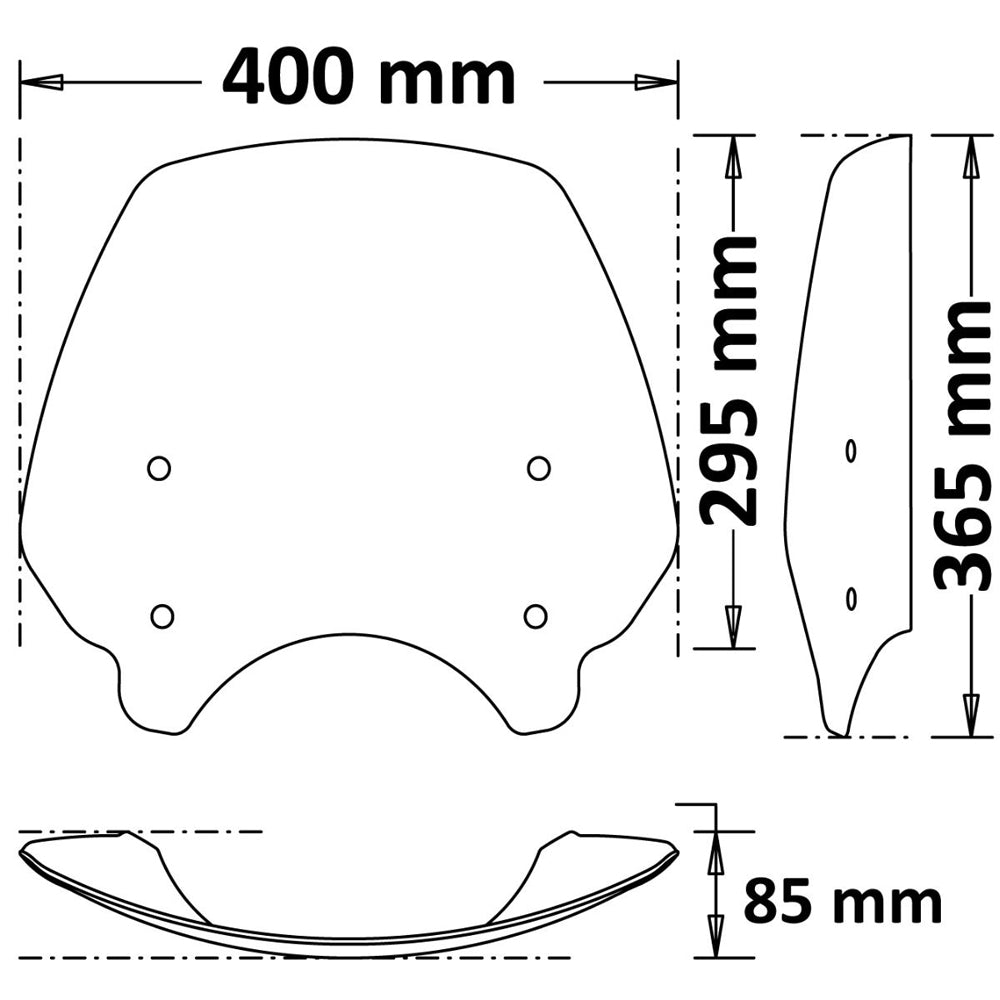 Isotta Small Screen | Dark Smoke | Moto Guzzi Audace 2017-2020 -   Pyramid Motorcycle Accessories