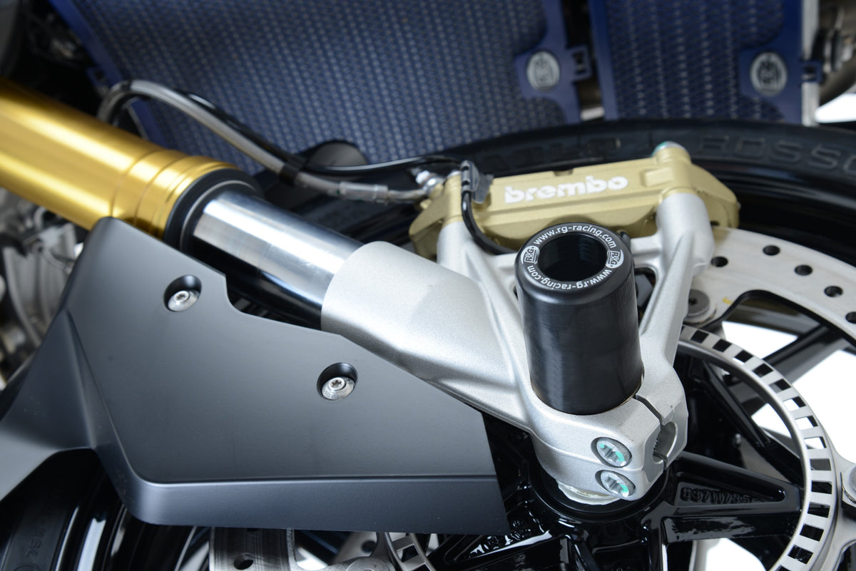 R&G Fork Protectors | Black | Fork Stunt Pegs for BMW S1000RR and BMW HP4 '10- '24