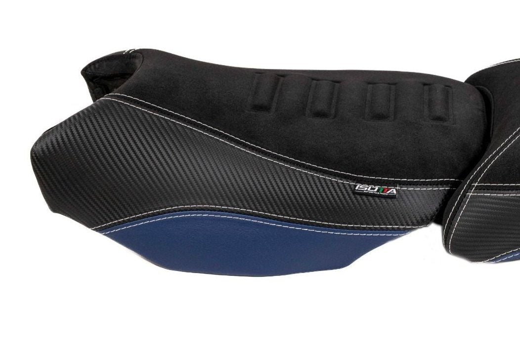 Isotta Comfort Riders Seat | Black/Blue/Red - Trophy | BMW R 1250 GS incl. Adventure 2019>2023 -  Shop name