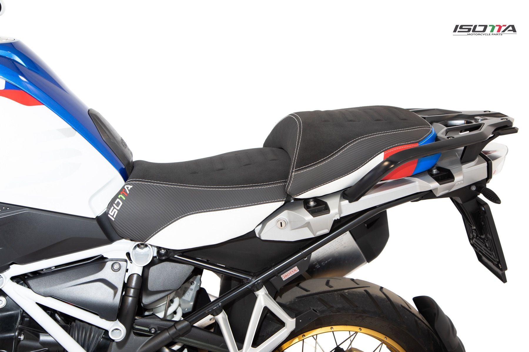 Isotta Comfort Riders Seat | Black/White/Red/Blue - HP | BMW R 1250 GS incl. Adventure 2019>2023-ISE1057-HP-Seats-Pyramid Motorcycle Accessories