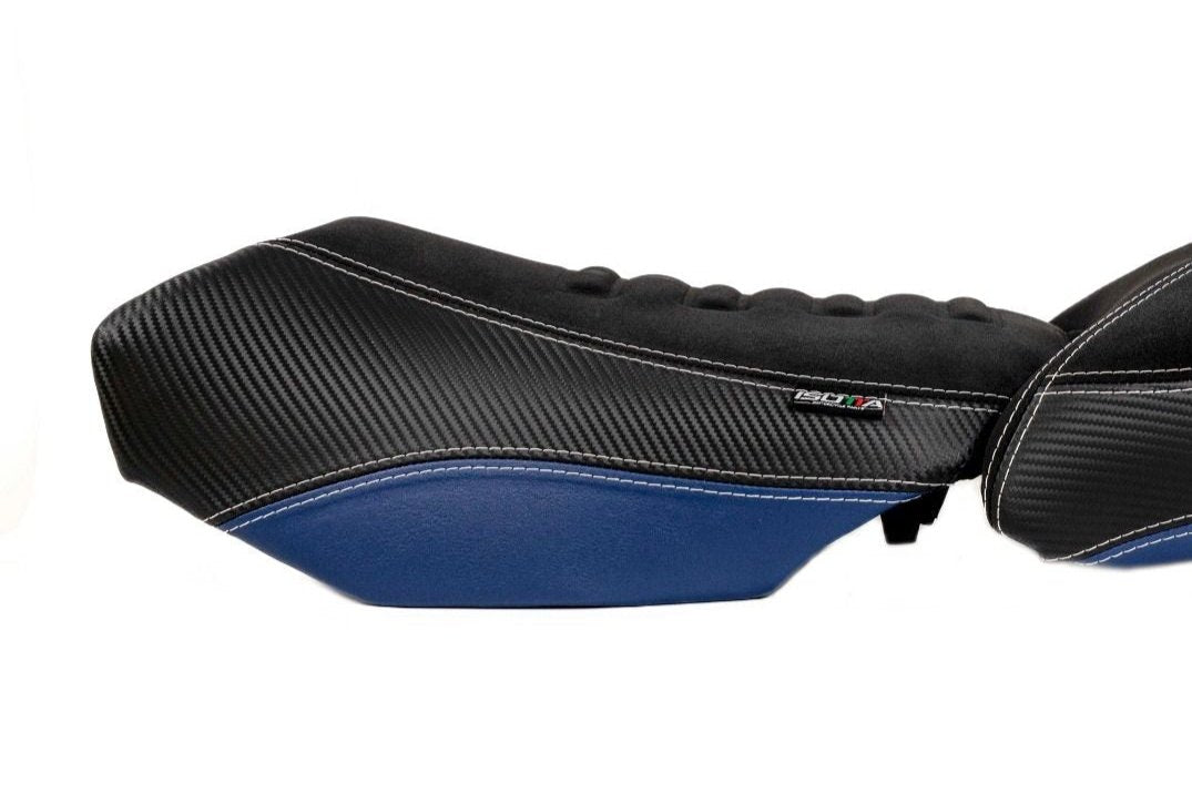 Isotta Comfort Riders Seat with Prostate Channel | Black/Blue/Red - Trophy | BMW R 1250 GS incl. Adventure 2019>2023 -  Shop name