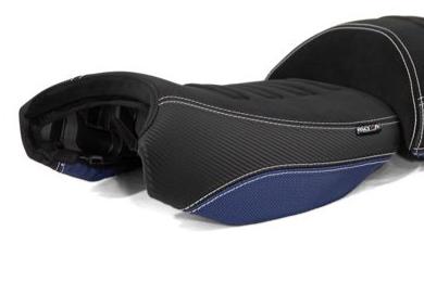 Isotta Comfort Riders Seat with Prostate Channel - Lowered | Black/Blue/Red - Trophy | BMW R 1250 GS incl. Adventure 2019>2023 -  Shop name