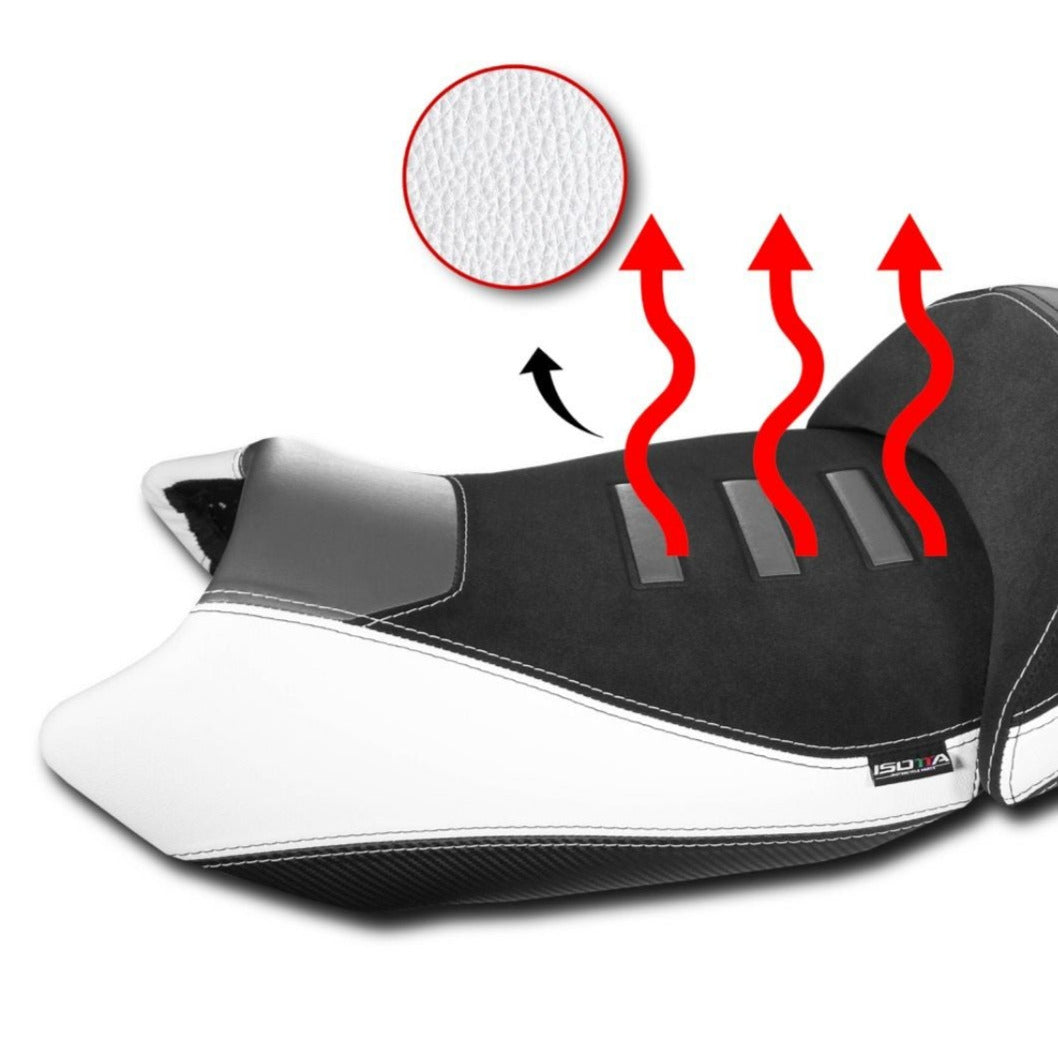 Isotta Heated Riders Seat - High | White | BMW R 1300 GS 2023>Current -  Shop name