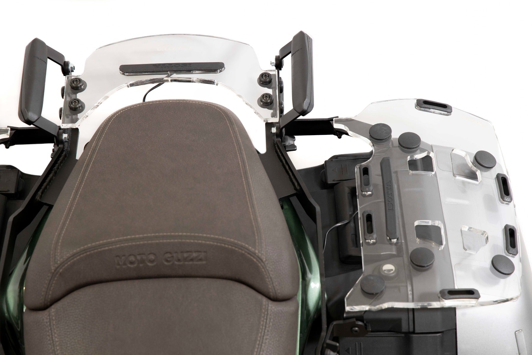 Isotta Luggage Racks For Panniers - Plexiglass | Clear | Moto Guzzi V100 Mandello S 2023>2024 -  Shop name