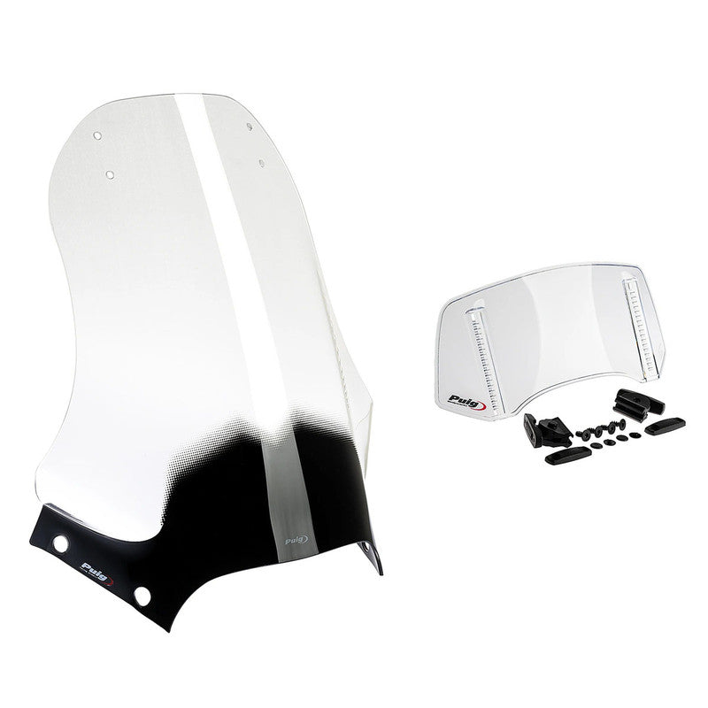 Puig Touring Windshield Screen with Visor | Clear | Ducati Desert X 2022>2026