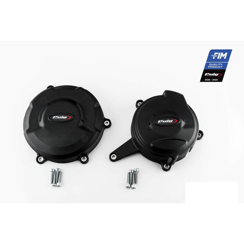 Puig Engine Covers Track for Championship | Black | Ducati Panigale V4/SP2/V4R/V4S