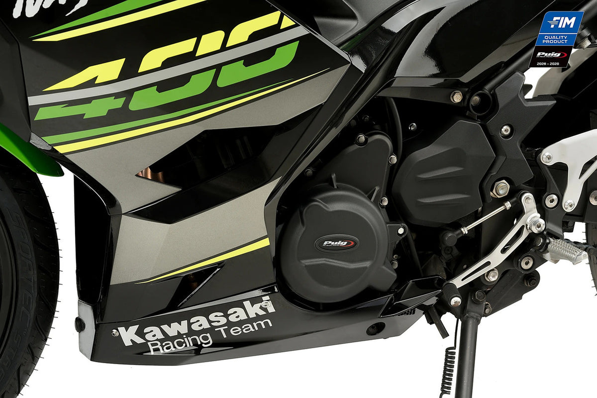 Puig KIT 3 Engine Covers Track | Black | Kawasaki Ninja 400 2018>2024