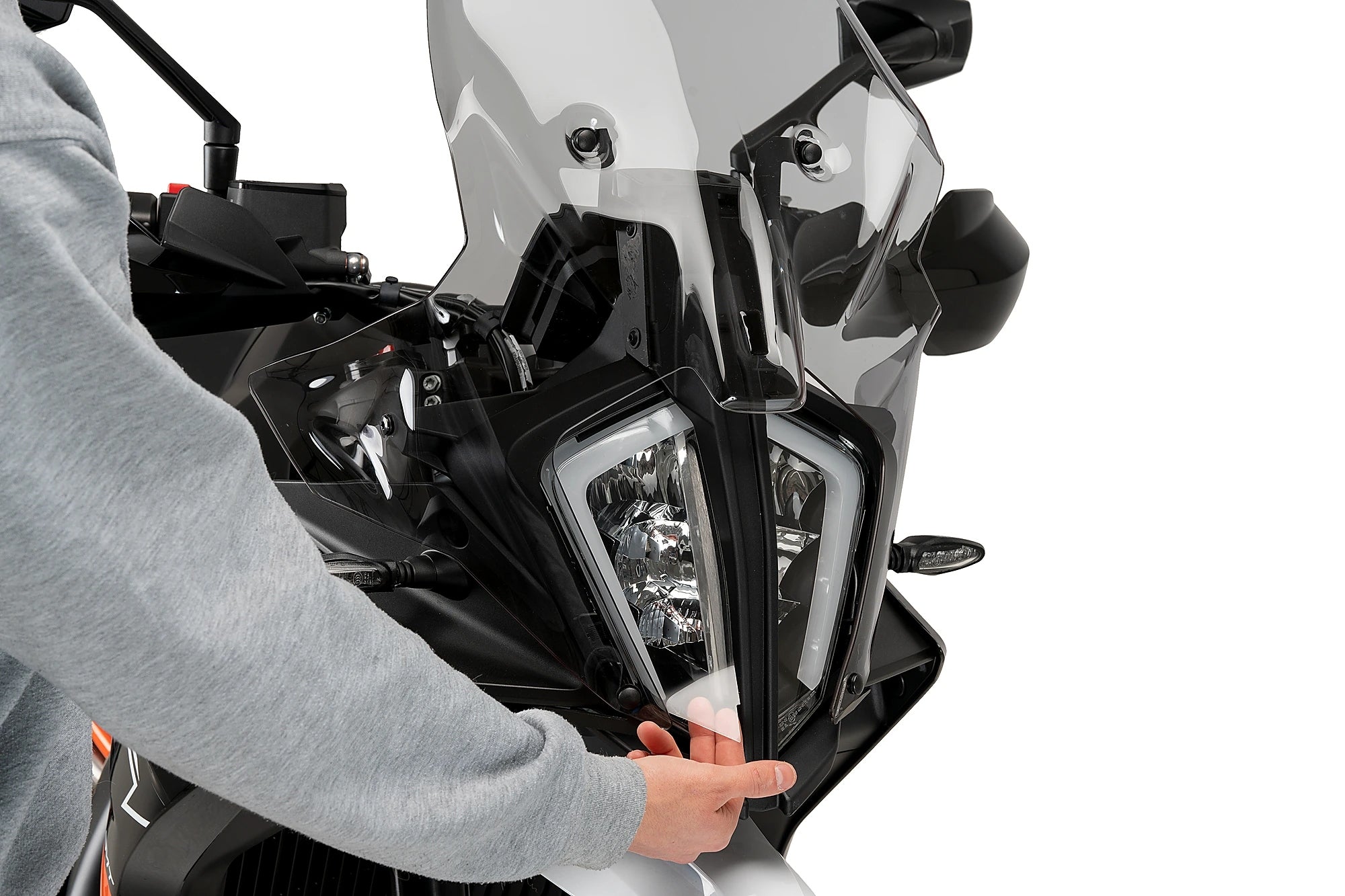 Puig Adhere Headlight Guard | Clear | KTM 790 / 890 Adventure -   Pyramid Motorcycle Accessories