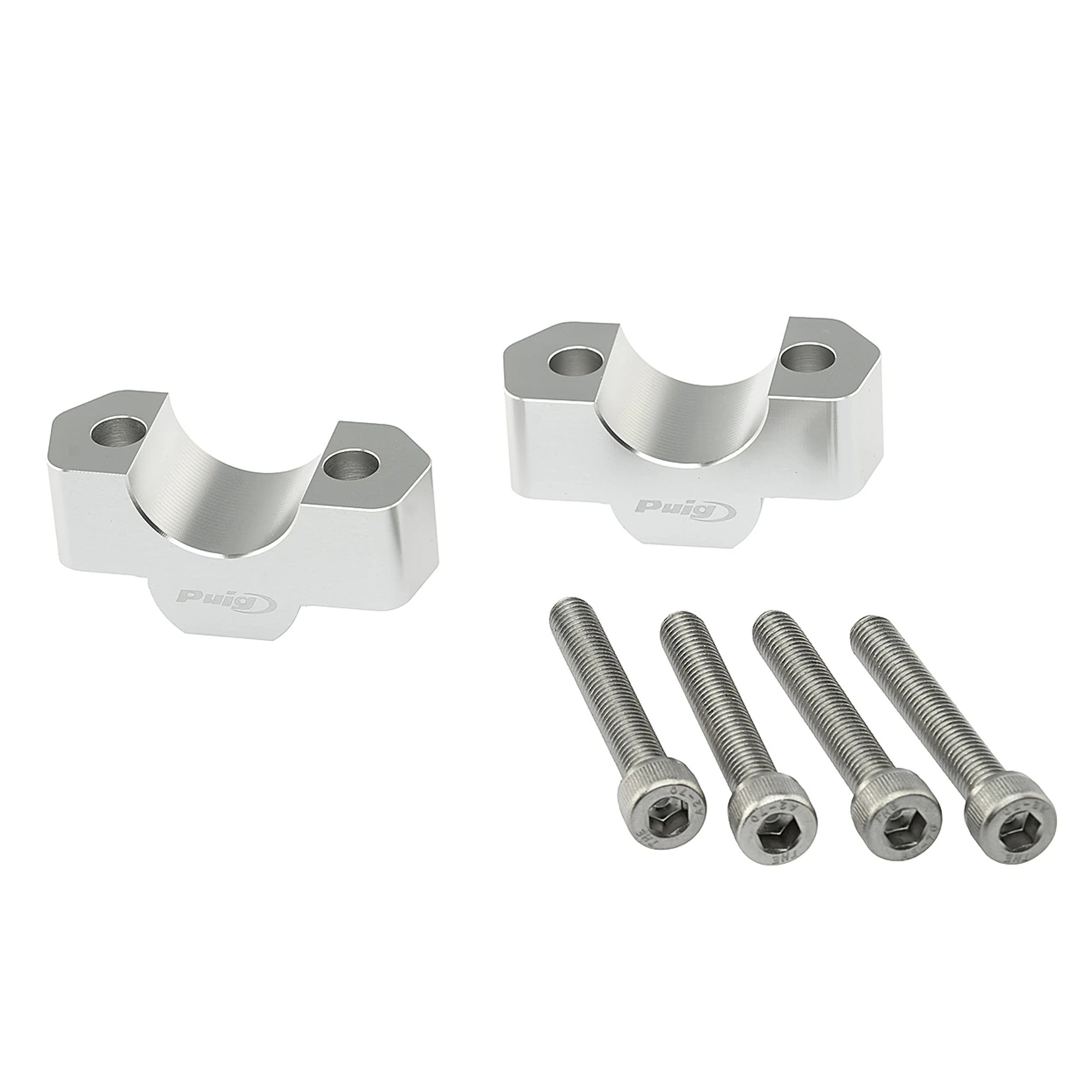 Puig Handlebar Risers - 20mm Rise | Silver | Voge DS900X 2024>2025 -   Pyramid Motorcycle Accessories