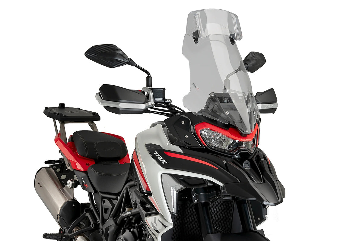 Puig Touring Windshield Screen with Visor | Light Smoke | Benelli TRK 702/X 2023>2026