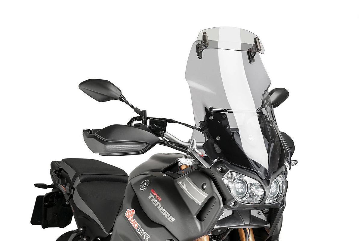 Puig Touring Windshield Screen with Visor | Light Smoke | Yamaha XT 1200 Z Super Tenere 2014>2020