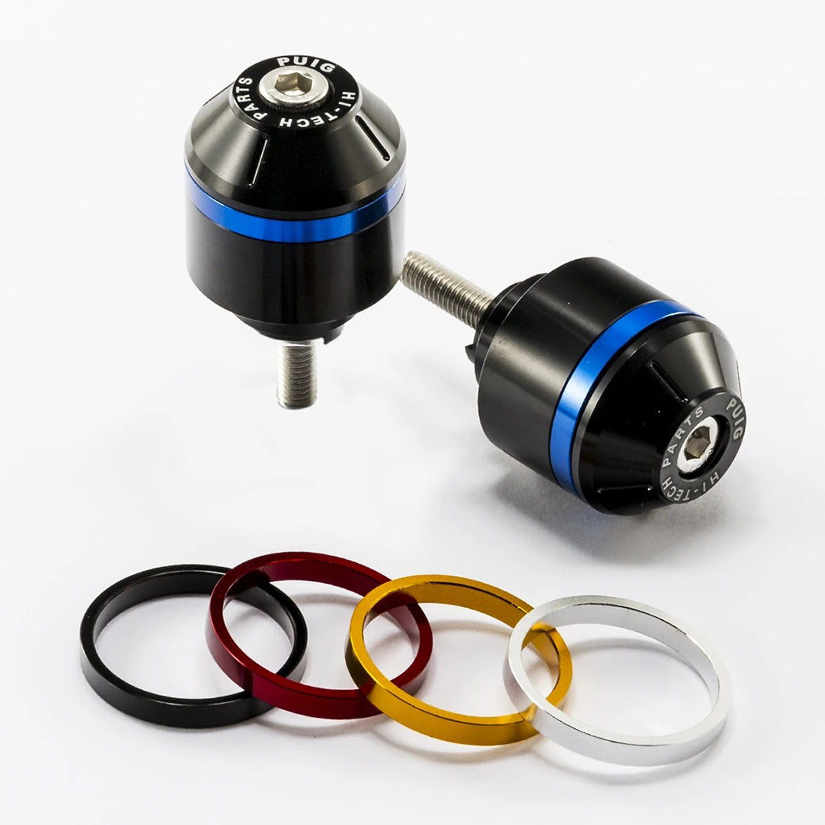 Puig Short Bar End Weights With Rim | Black | Honda VFR 800 F 2014>2018