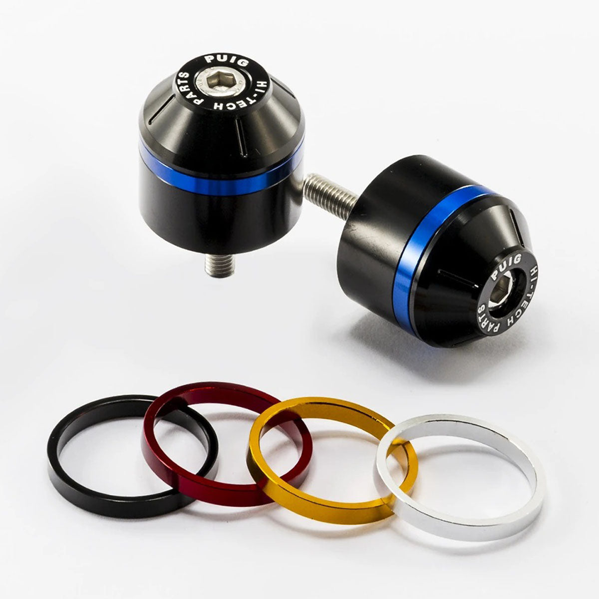 Puig Short Bar End Weights With Rim | Black | Triumph Street Triple 675/R