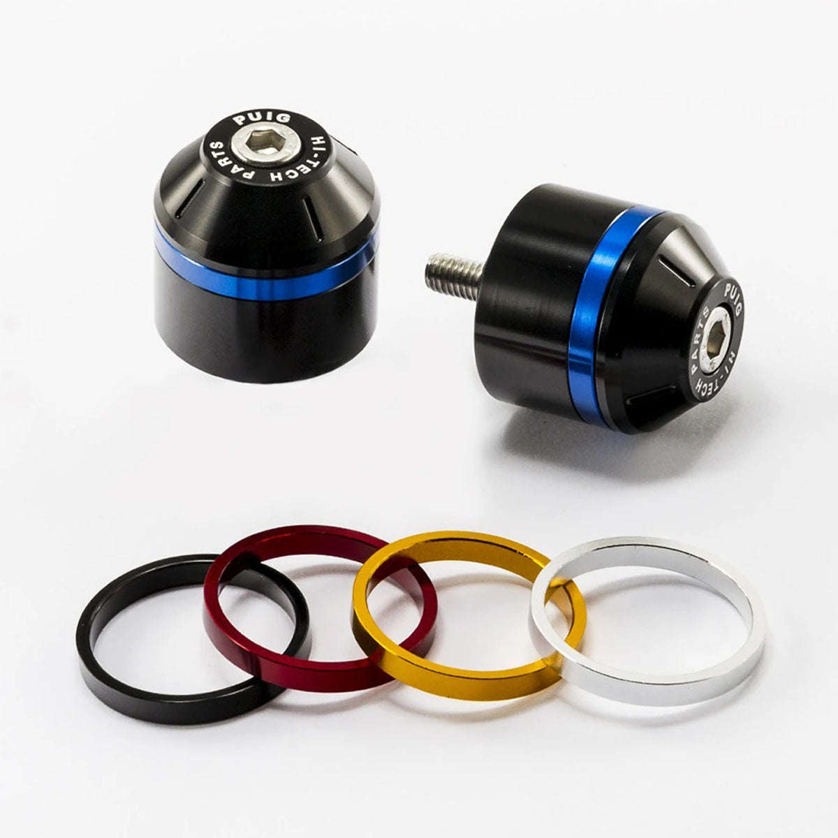 Puig Short Bar End Weights With Rim | Black | Triumph Tiger 1050 Sport 2013>2016