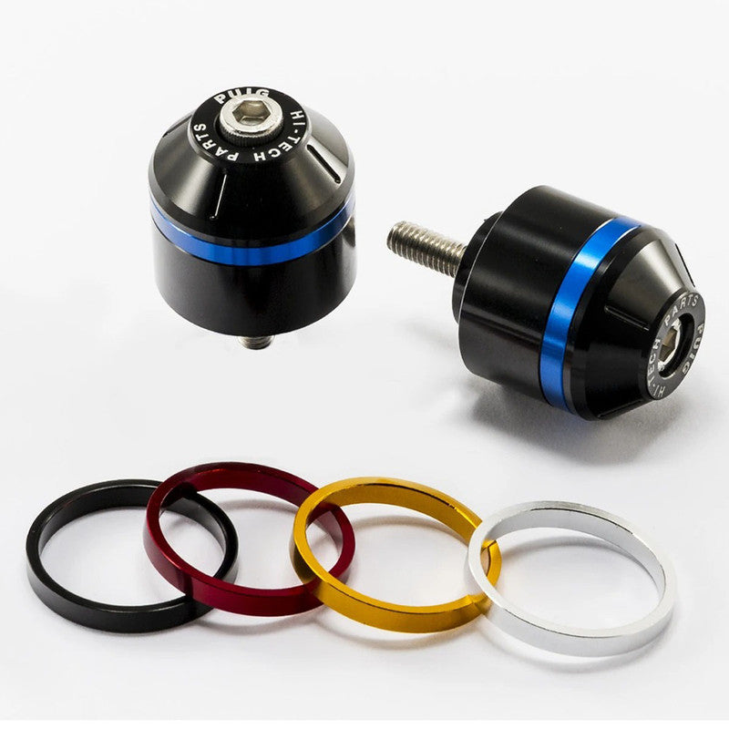 Puig Short Bar End Weights With Rim | Black | Yamaha MT-03 2016>2026