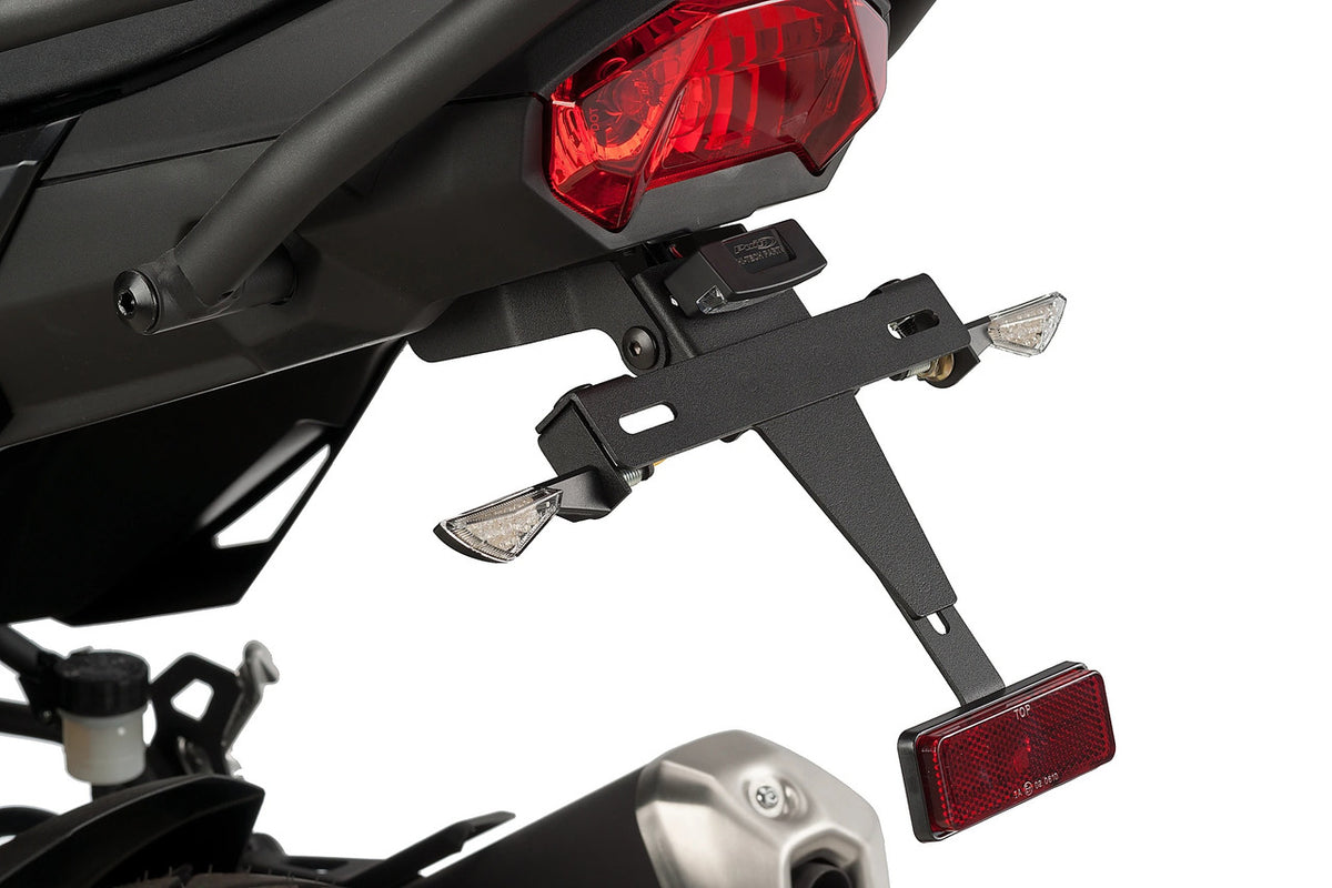 Puig License Plate Holders | Black | Kawasaki Versys-X 300 2017>2020