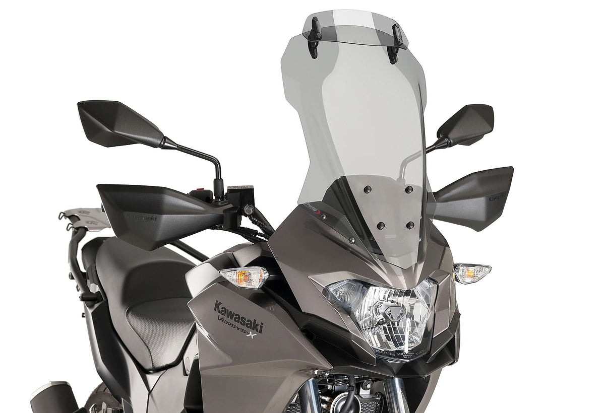 Puig Touring Windshield with Visor | Light Smoke | Kawasaki Versys-X 300 2017>2020
