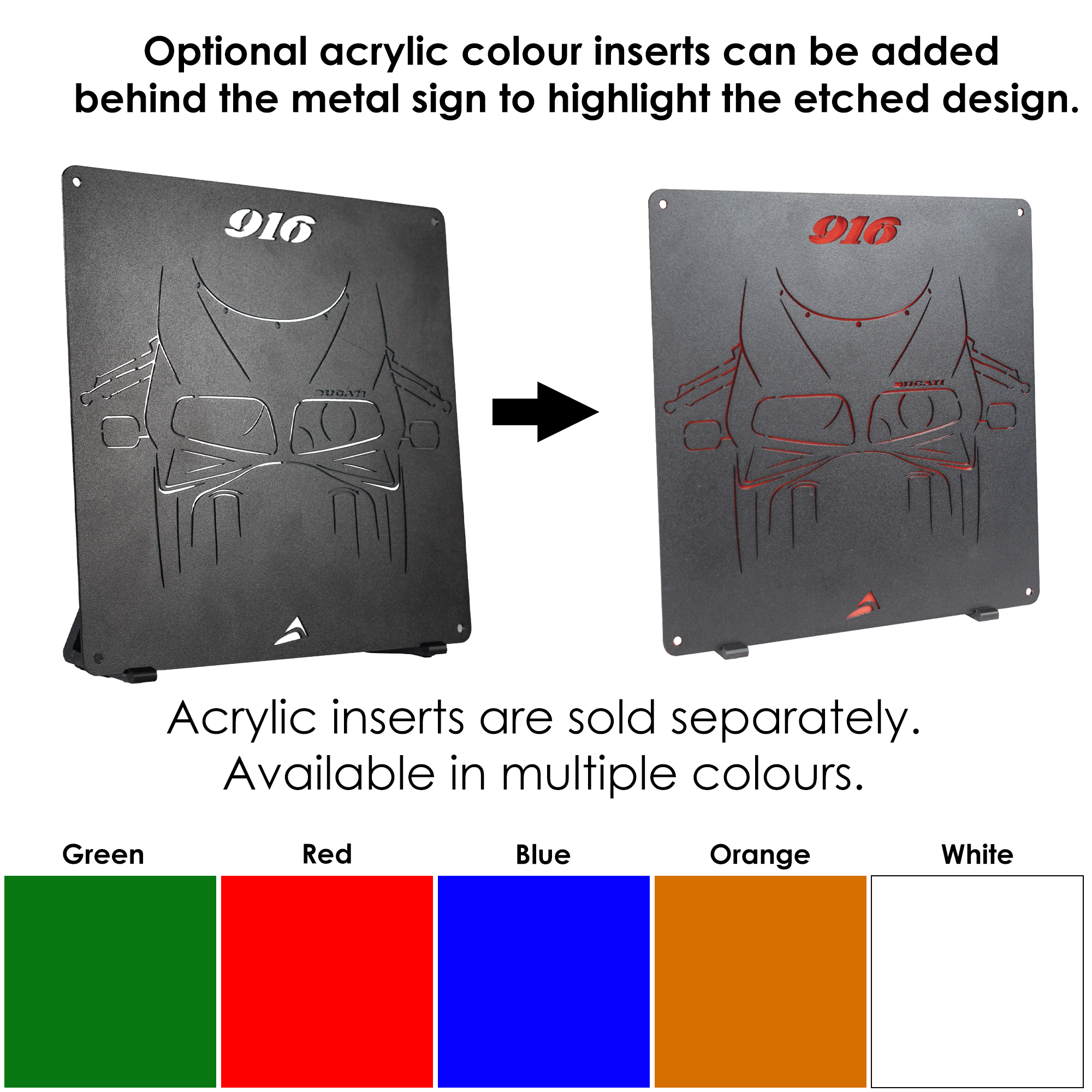 Pyramid Metal Plaque | Ducati 916 -   Pyramid Motorcycle Accessories
