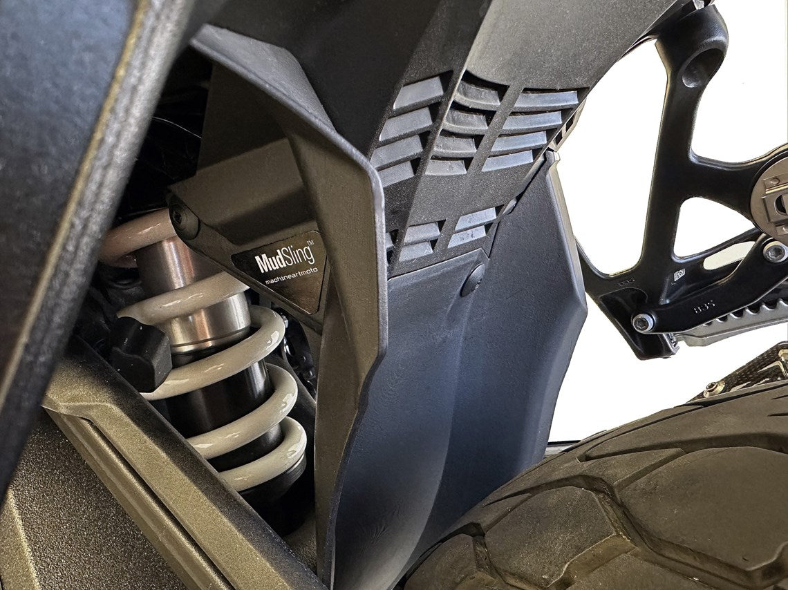 MachineartMoto MudSling Shock Shield | Matte Black | BMW R 1300 GS 2024>Current-Shock Shields-Pyramid Motorcycle Accessories