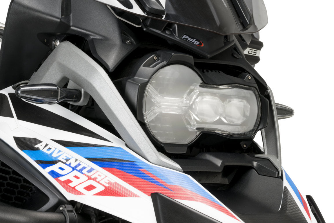 Puig Adhere Headlight Guard | Clear | BMW R1250GS 2018>2022-M21445W-Headlight Protection-Pyramid Motorcycle Accessories
