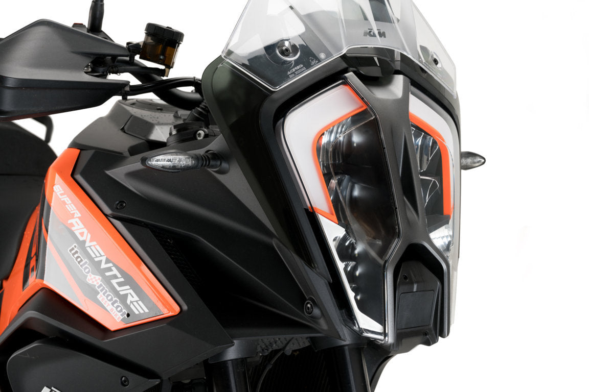 Puig Adhere Headlight Guard | Clear | KTM 1290 Super Adventure R/S 2021>2022-M21444W-Headlight Protection-Pyramid Motorcycle Accessories