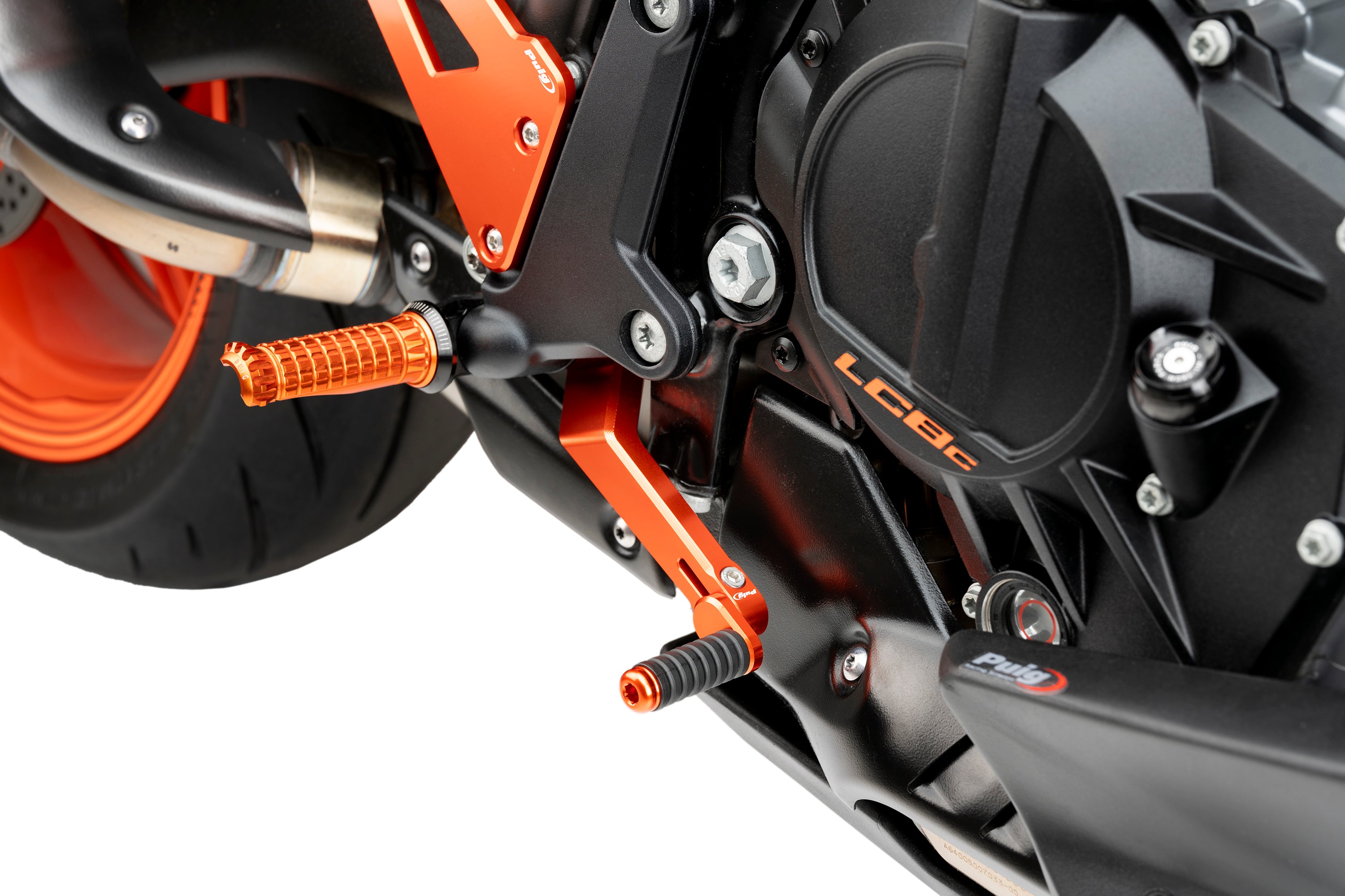 Puig Adjustable Gear Shift Lever | Orange | KTM 990 Duke/R 2024>Current-Levers-Pyramid Motorcycle Accessories